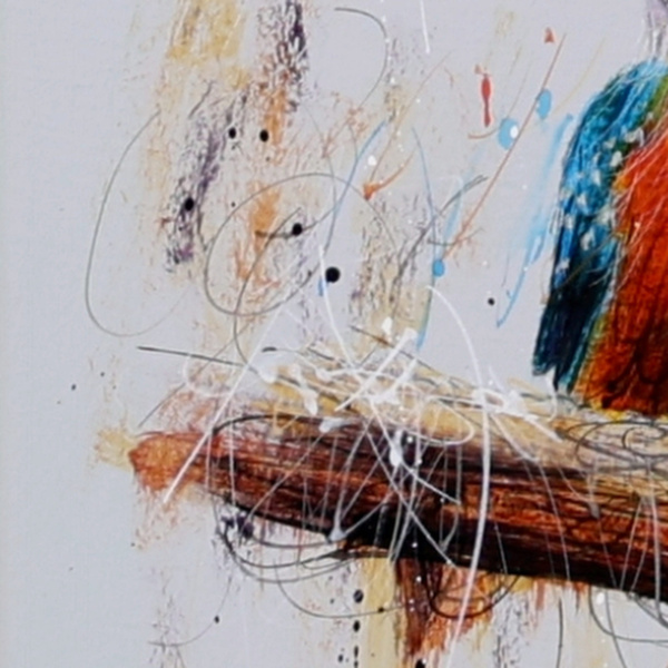 Kingfisher by Ruby Keller, original painting, detail