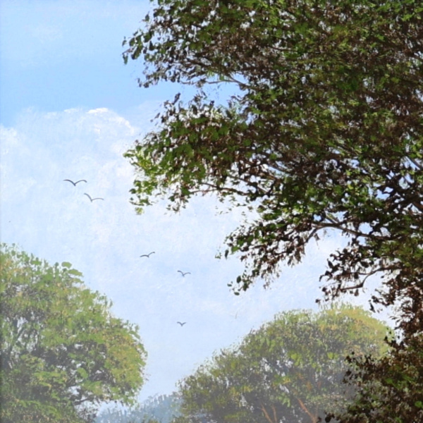 Summers In The Countryside by Edward Hersey, original painting, detail