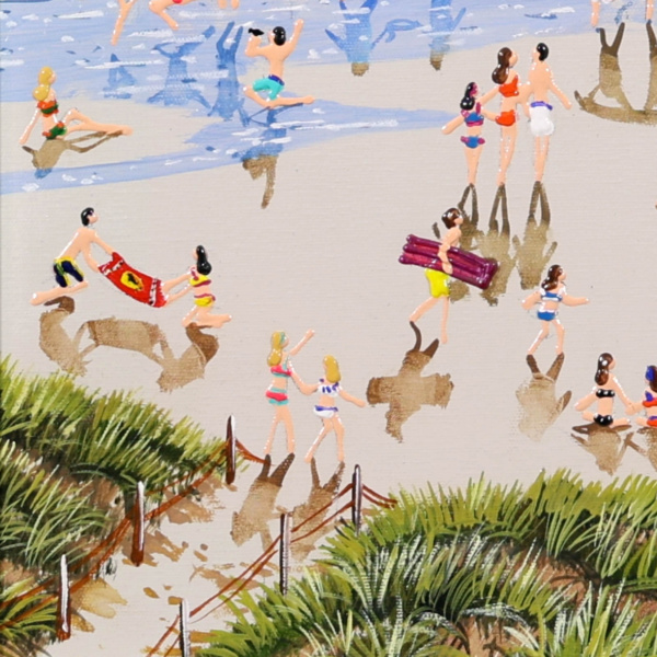 Sunset & Lilos by Paola Cassais, original painting, detail