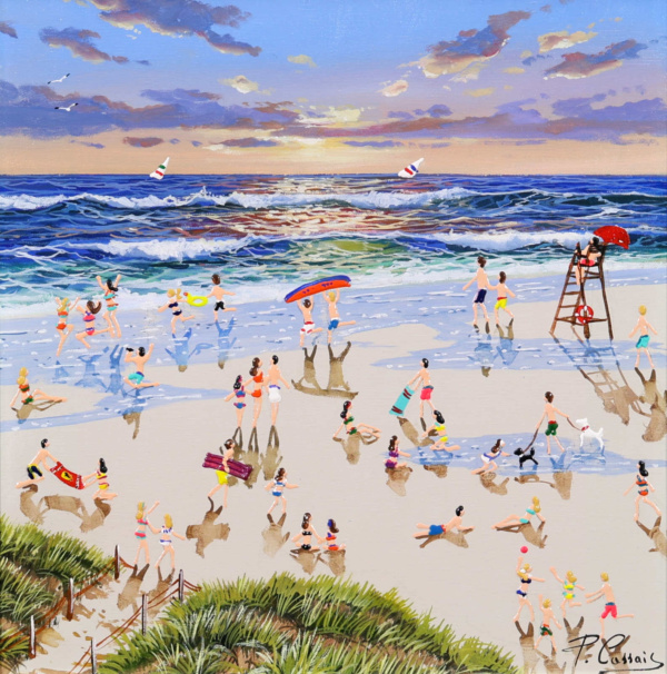 Sunset & Lilos by Paola Cassais, original painting