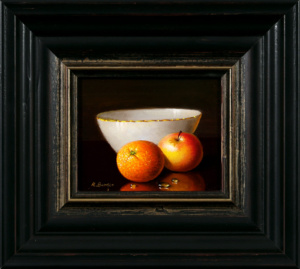 Orange, Apple & Porcelain Bowl, Ronald Berger