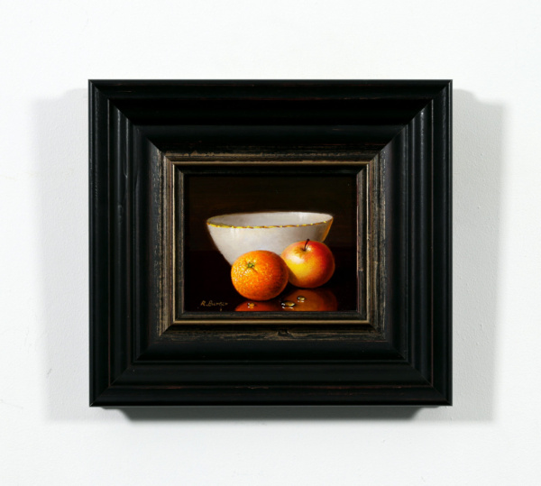 Orange, Apple & Porcelain Bowl by Ronald Berger, original painting