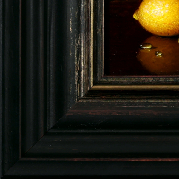 Two Fresh Lemons by Ronald Berger, original painting, detail