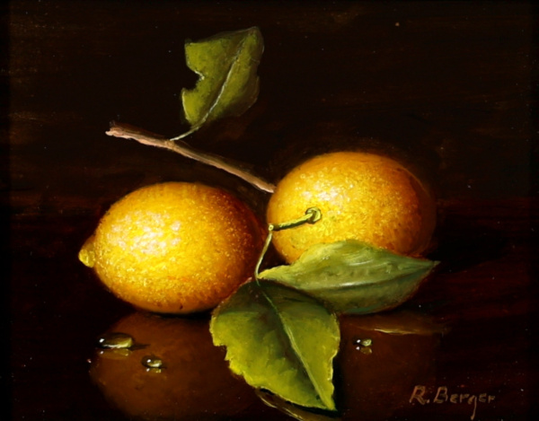 Two Fresh Lemons by Ronald Berger, original painting