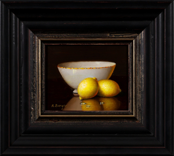 Two Lemons & Porcelain Bowl by Ronald Berger, original painting