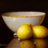 Two Lemons & Porcelain Bowl by Ronald Berger, original painting