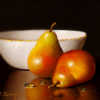 Two Pears & Porcelain Bowl by Ronald Berger, original painting