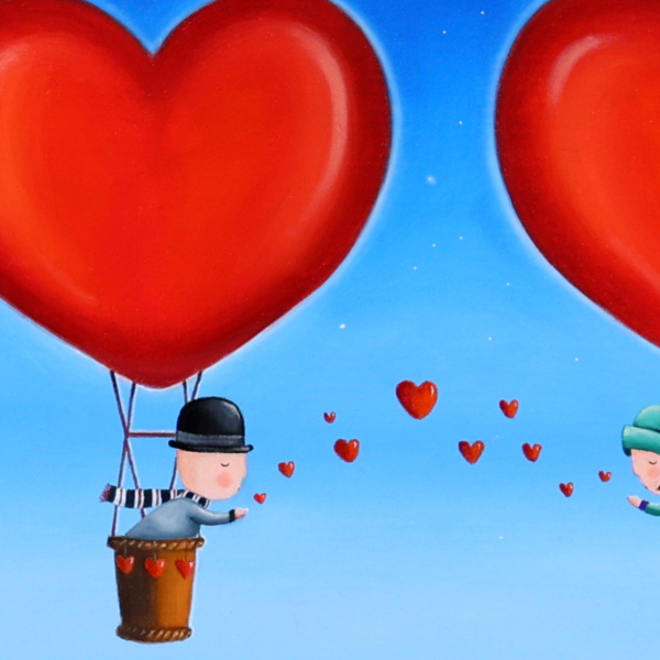 Kisses On The Wind by Michael Abrams, original painting, detail