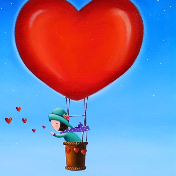 Kisses On The Wind by Michael Abrams, original painting, detail