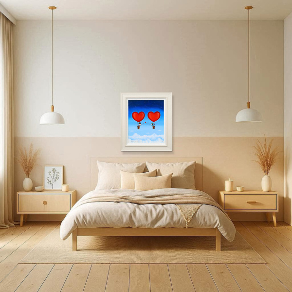 Kisses On The Wind by Michael Abrams, original painting, in room
