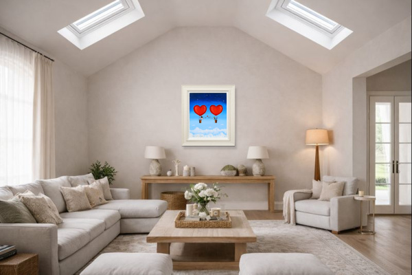 Kisses On The Wind by Michael Abrams, original painting, in room