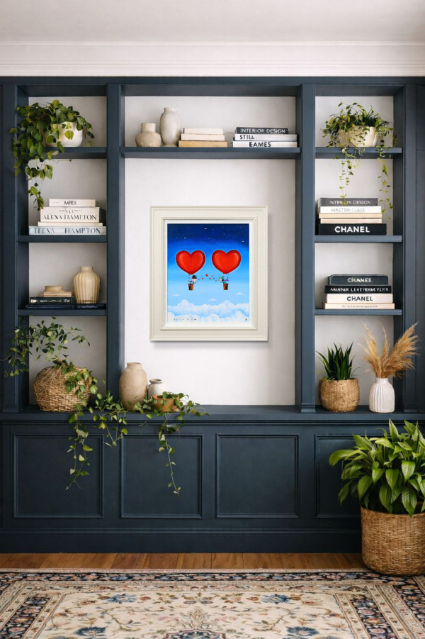 Kisses On The Wind by Michael Abrams, original painting, in room