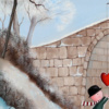 Hooked On Love by Michael Abrams, original painting, detail
