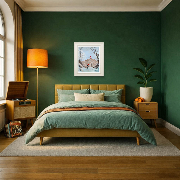 Hooked On Love by Michael Abrams, original painting, in room