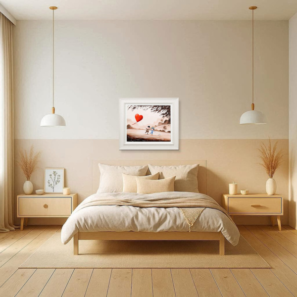 Loving Life by Michael Abrams, original painting, in room