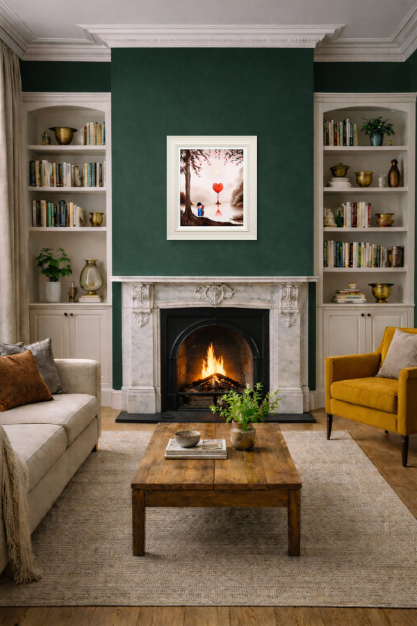 Our Love by Michael Abrams, original painting, in room