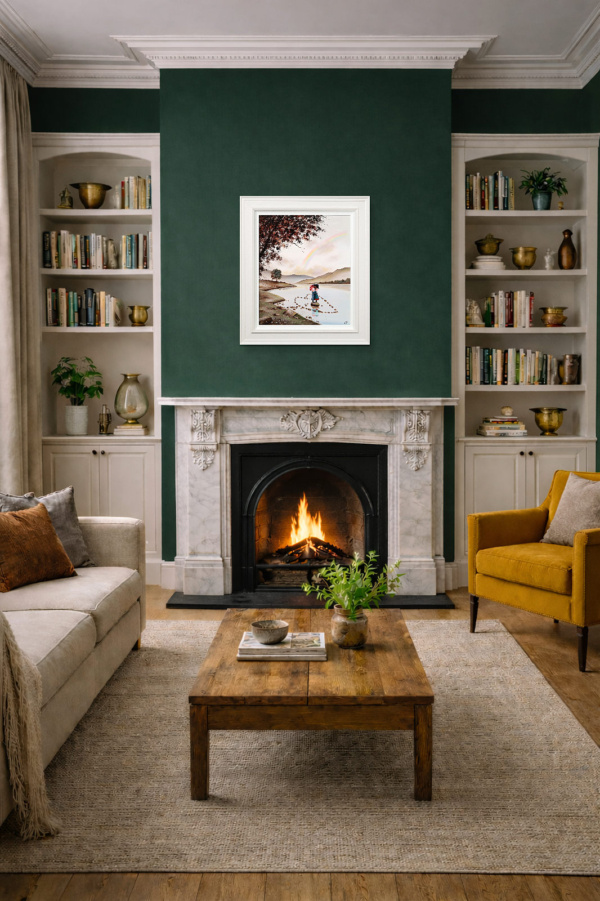 So In Love by Michael Abrams, original painting, in room