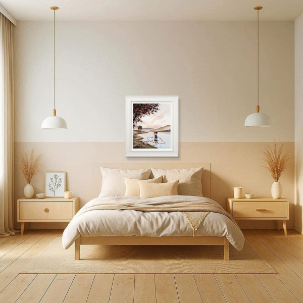 So In Love by Michael Abrams, original painting, in room