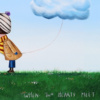 When Two Hearts Meet by Michael Abrams, original painting, detail