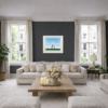 When Two Hearts Meet by Michael Abrams, original painting, in room