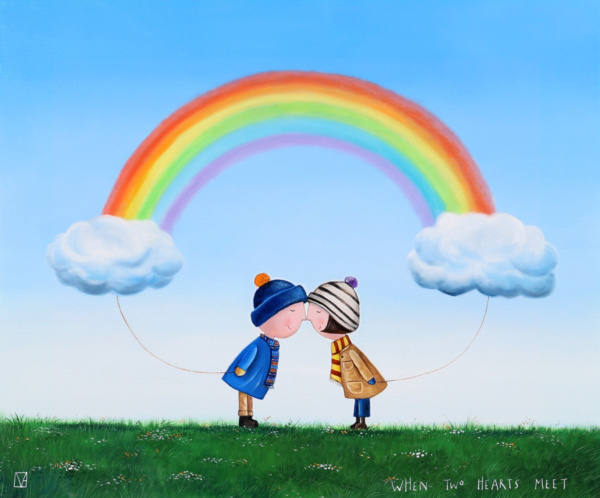When Two Hearts Meet by Michael Abrams, original painting