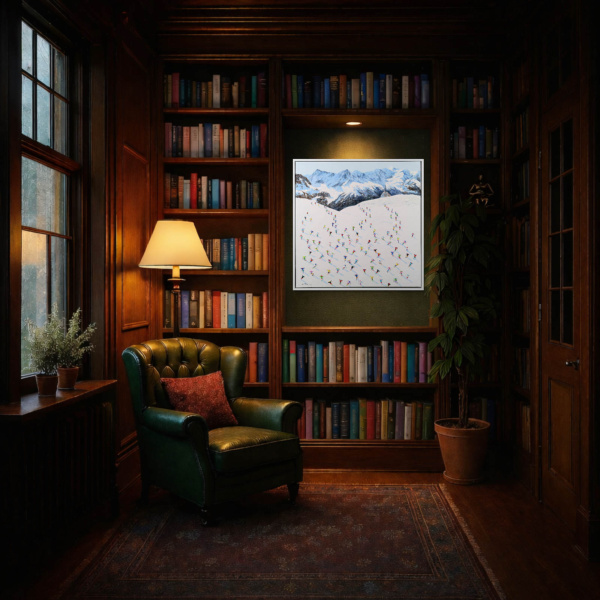 Chamonix, Mont Blanc by Antonio Navarro (Casimiro), original painting, in room