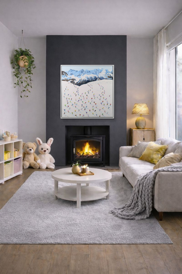 Chamonix, Mont Blanc by Antonio Navarro (Casimiro), original painting, in room