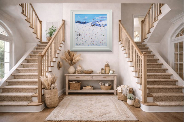 Sledging into Après-Ski by Paola Cassais, original painting, in room