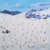 Sledging into Après-Ski by Paola Cassais, original painting