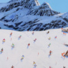 A Day On The Slopes by Paola Cassais, original painting, detail