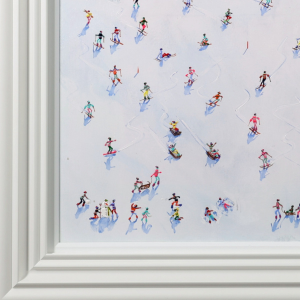 A Day On The Slopes by Paola Cassais, original painting, detail