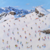 Skiing On The Alpine Slope by Paola Cassais, original painting