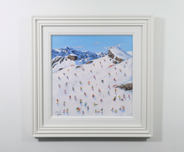 Skiing On The Alpine Slope by Paola Cassais, original painting