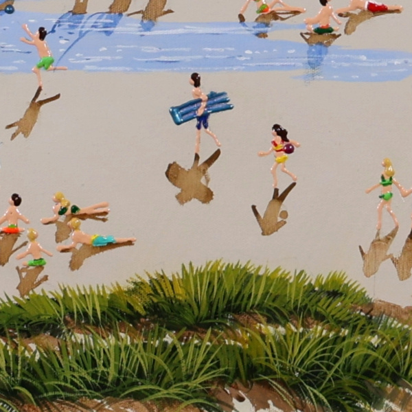 Kites Over The Beach by Paola Cassais, original painting, detail
