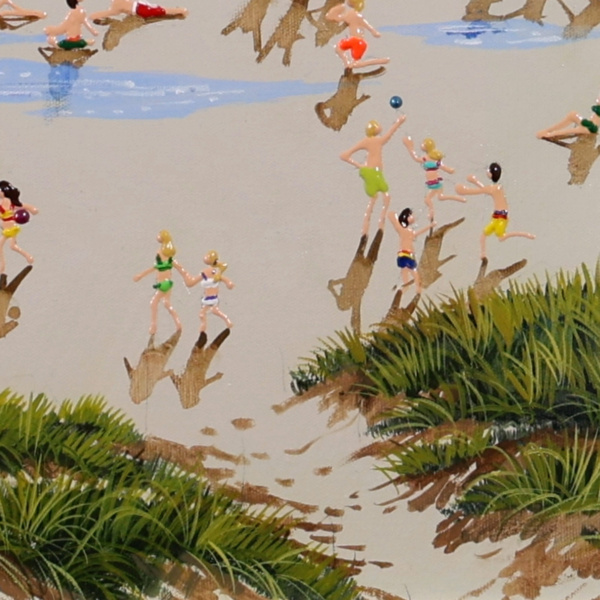 Kites Over The Beach by Paola Cassais, original painting, detail