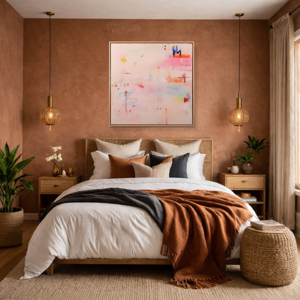 Joyride by Manel, original painting, in room