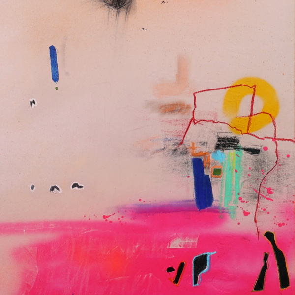 Pink Motion by Manel, original painting, detail