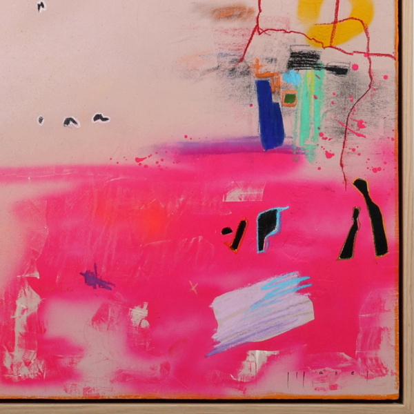 Pink Motion by Manel, original painting, detail