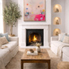 Pink Motion by Manel, original painting, in room