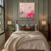 Pink Motion by Manel, original painting, in room