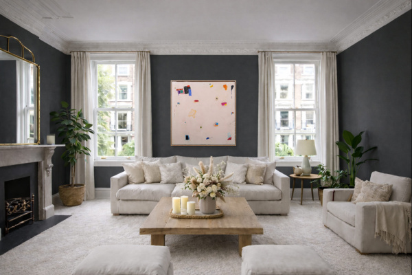 Between Movements by Manel, original painting, in room