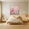 Bloom Pop by Manel, original painting, in room