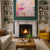 Bloom Pop by Manel, original painting, in room