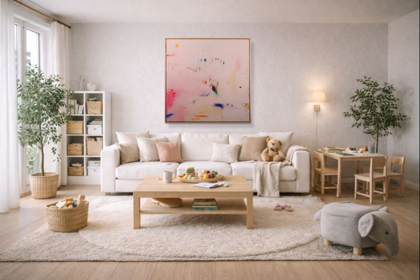 Air Garden by Manel, original painting, in room