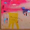 Pink Burst by Manel, original painting, detail
