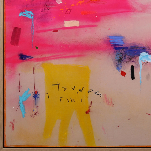 Pink Burst by Manel, original painting, detail