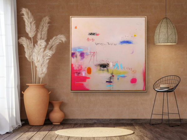 Soft Joy by Manel, original painting, in room