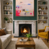 Soft Joy by Manel, original painting, in room