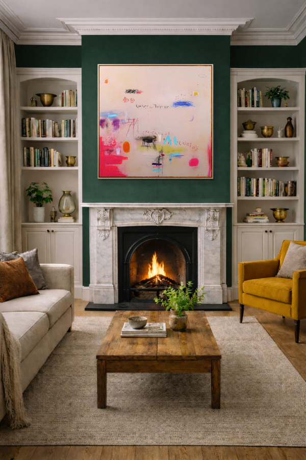 Soft Joy by Manel, original painting, in room