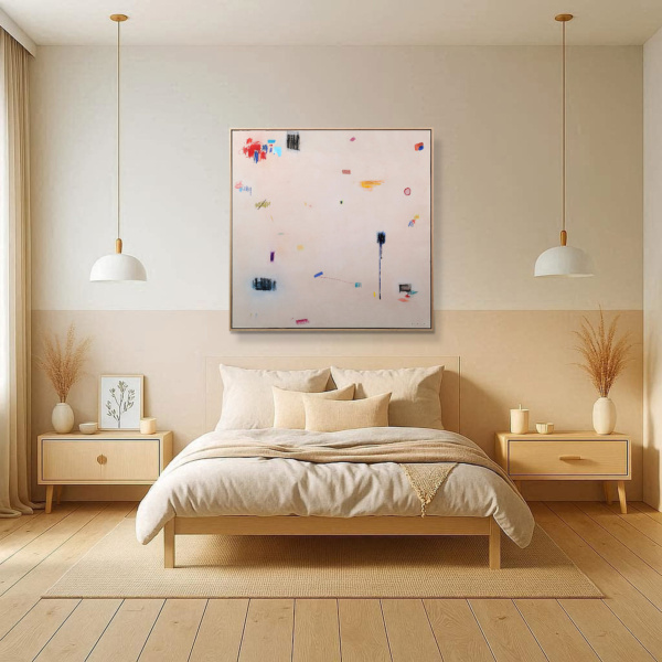 Chasing Colours by Manel, original painting, in room